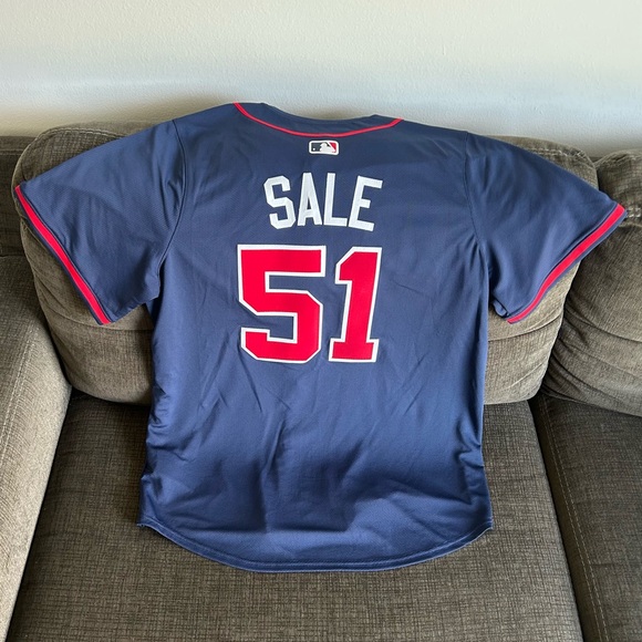 Nike Atlanta Braves Chris Sale #51 Navy Jersey MLB Baseball Men’s Sz: XL - Picture 5 of 6